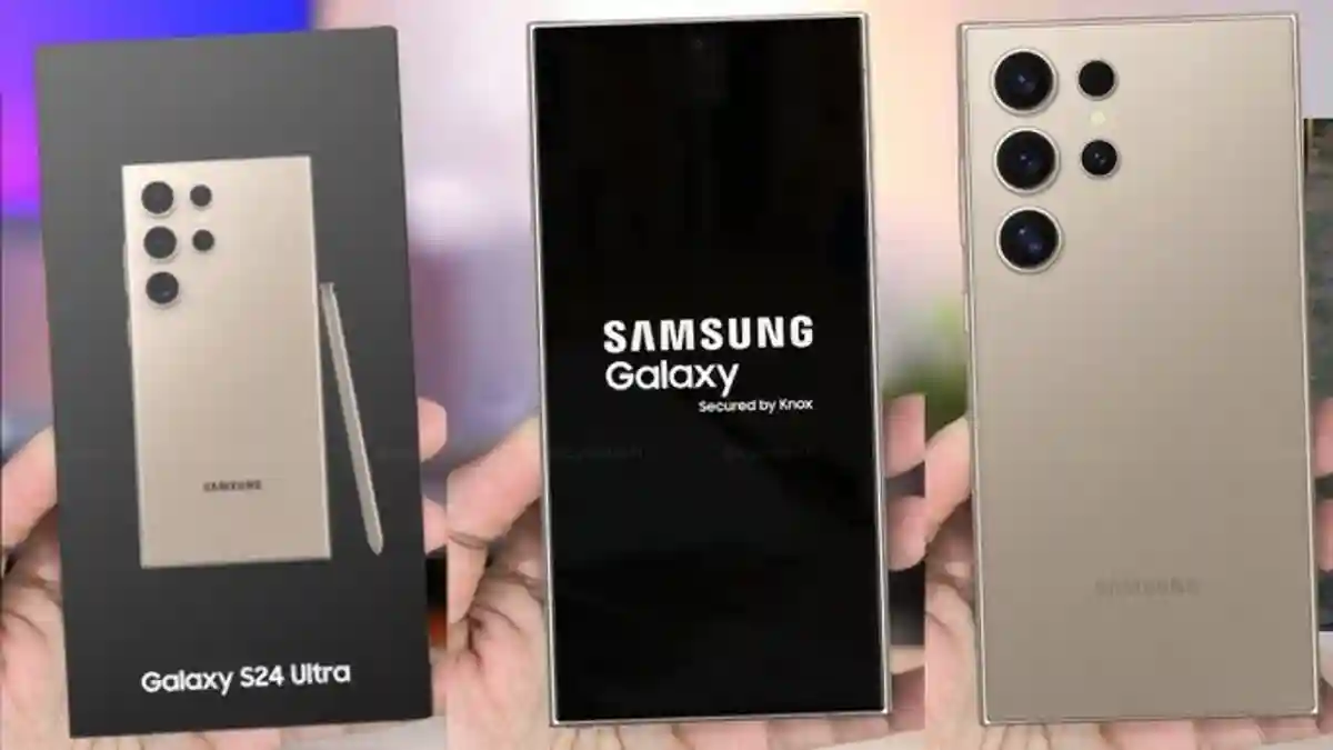 Samsung Galaxy S24 with social media